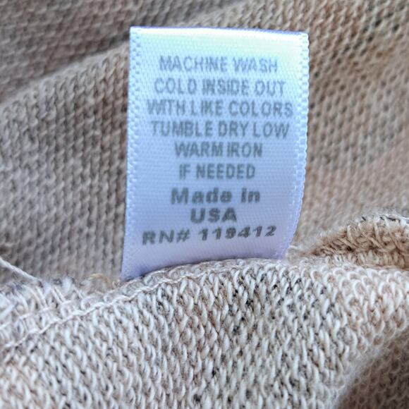 MONROW Camo Print Slouchy Sweatshirt Extra Small XS Tan Brown Black - Picture 8 of 8